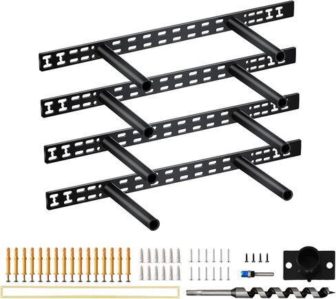 4 Pcs 34 in Floating Shelf Bracket 34 x 8 Floating Shelves Hardware, Heavy Duty Floating Shelf Brackets, Thickened Solid Steel Wall Mount for Kitchen/Living Room/Office (8 inch Rods) in Saudi Arabia