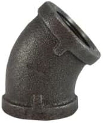 MIDLAND INDUSTRIES 65183 45 deg Elbow, 1/2 in FPT x 1/2 in FPT, Iron, Black, 150 lb in Saudi Arabia