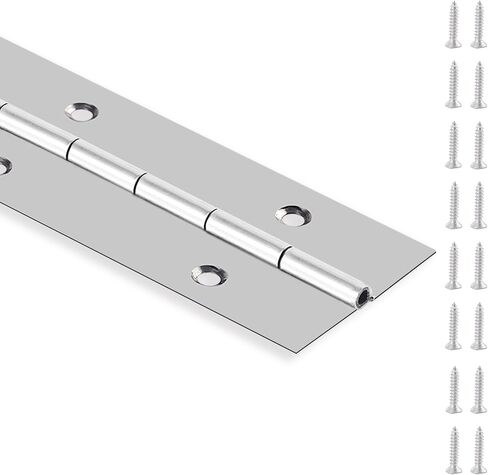 مفصلة بيانو مقاس 48 بوصة شديدة التحمل من الفولاذ المقاوم للصدأ مفصل بيانو مستمر للخزانة والباب وصناديق خشبية DIY، سمك ورقة 0.047 بوصة، عرض مفتوح 2 بوصة in Kuwait