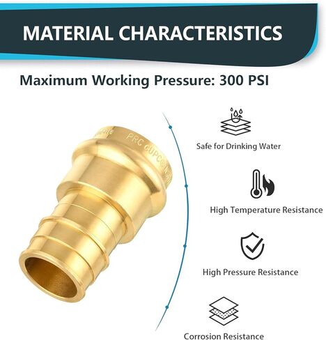 (Pack of 2) Seelink 3/4"Copper Press x 3/4"PEX-A Expansion Coupling Adapter, Brass Construction Fitting for Copper and Pex-A Pipe Connection in Saudi Arabia