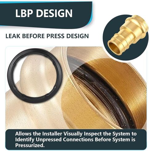 (Pack of 2) Seelink 3/4"Copper Press x 3/4"PEX-A Expansion Coupling Adapter, Brass Construction Fitting for Copper and Pex-A Pipe Connection in Saudi Arabia