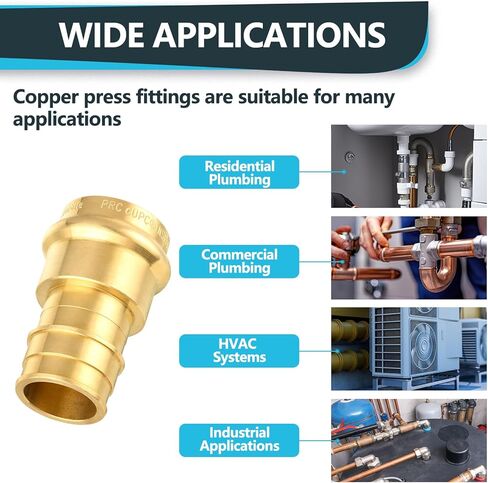 (Pack of 2) Seelink 3/4"Copper Press x 3/4"PEX-A Expansion Coupling Adapter, Brass Construction Fitting for Copper and Pex-A Pipe Connection in Saudi Arabia