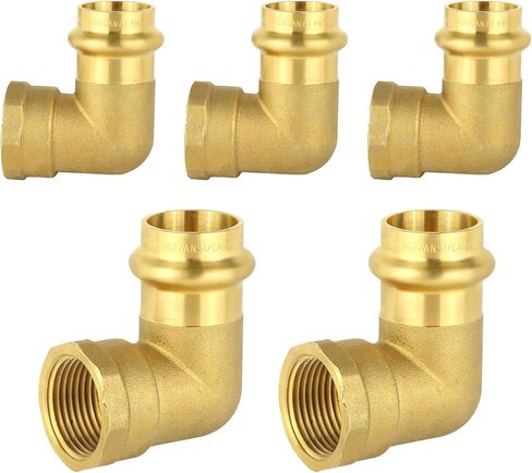 (Pack of 5) Seelink 3/4" Copper Press X 3/4" Female NPT Elbow, Brass Construction Fitting for Copper Tube in Saudi Arabia