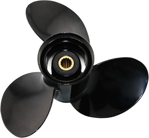 مروحة خارجية من الألومنيوم مقاس 9.25 ضياء × 10 درجة من OEM مناسبة لمحركات الزئبق 9.9CT 15HP 20HP، 14 سنًا خددًا، 3 شفرات، 4 أشواط، RH in Kuwait