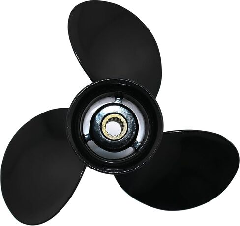 مروحة خارجية من الألومنيوم مقاس 9.25 ضياء × 10 درجة من OEM مناسبة لمحركات الزئبق 9.9CT 15HP 20HP، 14 سنًا خددًا، 3 شفرات، 4 أشواط، RH in Kuwait