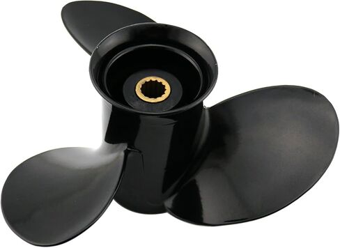 مروحة خارجية من الألومنيوم مقاس 9.25 ضياء × 10 درجة من OEM مناسبة لمحركات الزئبق 9.9CT 15HP 20HP، 14 سنًا خددًا، 3 شفرات، 4 أشواط، RH in Kuwait