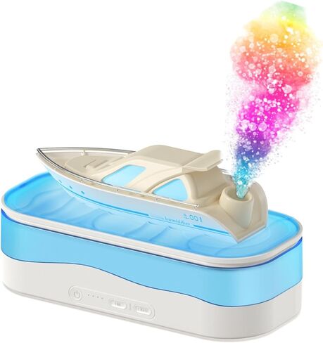 Colorful Ship Essential Oil Diffuser, Ship Shape Diffusers Mist Humidifier, Aroma Diffuser with Jellyfish Shaped Spray Timing Auto-Off 150ml in Kuwait