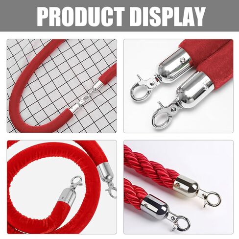 TEHAUX 2Pcs Rope End Cap with Hook Heavy Duty Cord End Stopper for Stanchions Easy Installation for Homes Hotels and Shopping Malls in Saudi Arabia