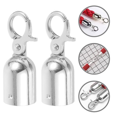 TEHAUX 2Pcs Rope End Cap with Hook Heavy Duty Cord End Stopper for Stanchions Easy Installation for Homes Hotels and Shopping Malls in Saudi Arabia