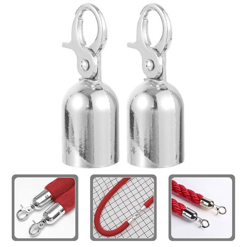 TEHAUX 2Pcs Rope End Cap with Hook Heavy Duty Cord End Stopper for Stanchions Easy Installation for Homes Hotels and Shopping Malls in Saudi Arabia