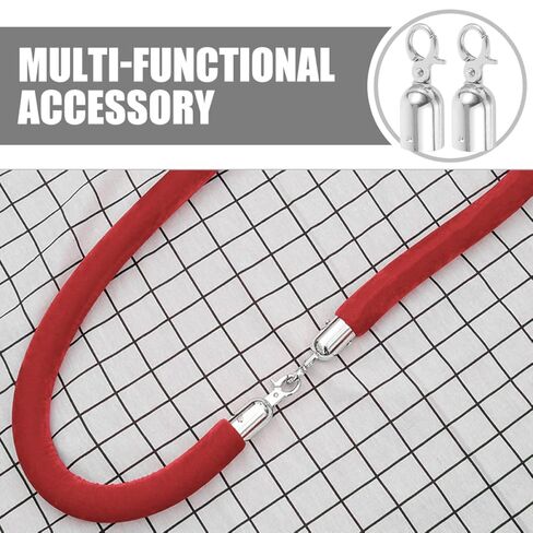 TEHAUX 2Pcs Rope End Cap with Hook Heavy Duty Cord End Stopper for Stanchions Easy Installation for Homes Hotels and Shopping Malls in Saudi Arabia
