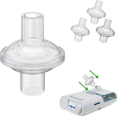 فلتر CPAP العالمي المضمن متوافق مع ResMed، Dream Station، AirSense، مرشح بكتيريا CPAP 22 مم وأنبوب 25 مم (عبوة من 12 قطعة) in Saudi Arabia