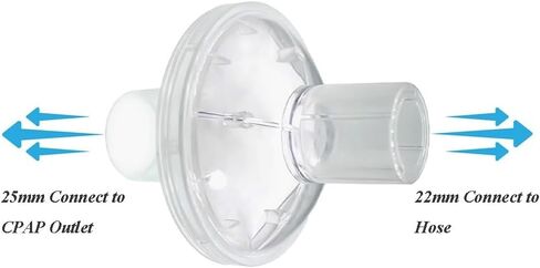 فلتر CPAP العالمي المضمن متوافق مع ResMed، Dream Station، AirSense، مرشح بكتيريا CPAP 22 مم وأنبوب 25 مم (عبوة من 12 قطعة) in Saudi Arabia