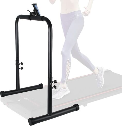 24.4 Inch Wide Handle Bar for Walking Pad Only with Phone Holder - Universal Fit, Stable & Non-Slip Handrail for Indoor Home Gym Workouts (Adjustable Height from 30.7 to 39.37 Inch) in Kuwait