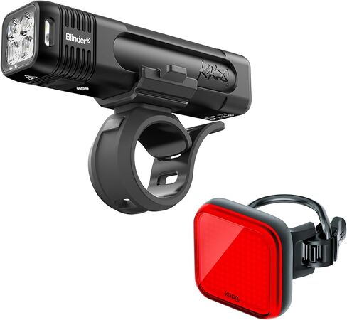 مجموعة مصابيح الدراجة المربعة Knog Blinder 700 & Blinder، الجيل الثاني، مصباح LED قابل لإعادة الشحن عبر USB، 700 لومن أمامي، 100 لومن خلفي، أوضاع متعددة، IP67 مقاوم للماء، شعاع 260 قدم in Saudi Arabia