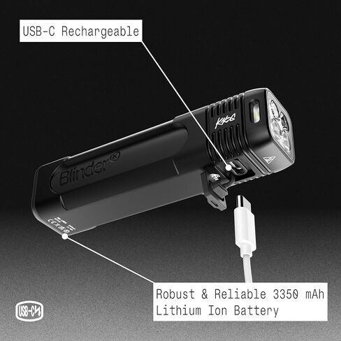مجموعة مصابيح الدراجة المربعة Knog Blinder 700 & Blinder، الجيل الثاني، مصباح LED قابل لإعادة الشحن عبر USB، 700 لومن أمامي، 100 لومن خلفي، أوضاع متعددة، IP67 مقاوم للماء، شعاع 260 قدم in Saudi Arabia