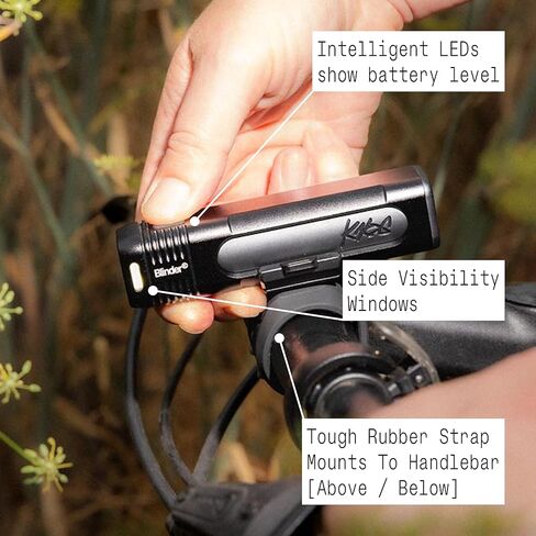 مجموعة مصابيح الدراجة المربعة Knog Blinder 700 & Blinder، الجيل الثاني، مصباح LED قابل لإعادة الشحن عبر USB، 700 لومن أمامي، 100 لومن خلفي، أوضاع متعددة، IP67 مقاوم للماء، شعاع 260 قدم in Saudi Arabia