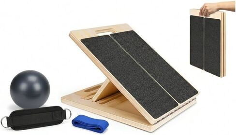 Slant Board for Calf Stretching, Slant Boards for Exercise, Wooden Incline Wedge Stretcher for Squats, Portable Rehab Stretching Board for Strength Training, Flexibility & Recovery in Saudi Arabia