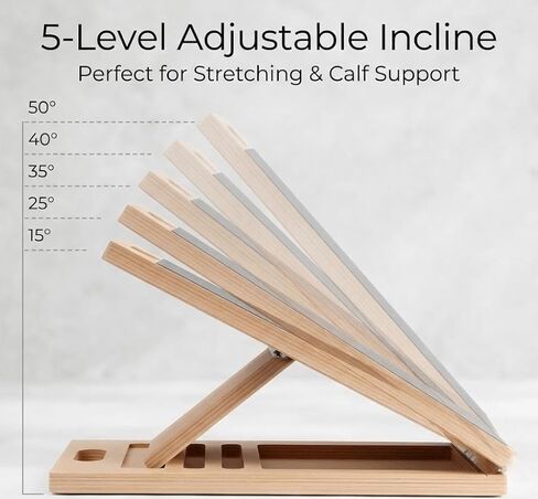 Slant Board for Calf Stretching, Slant Boards for Exercise, Wooden Incline Wedge Stretcher for Squats, Portable Rehab Stretching Board for Strength Training, Flexibility & Recovery in Saudi Arabia
