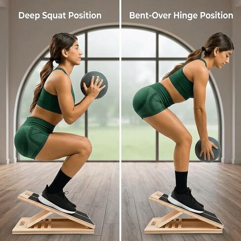 Slant Board for Calf Stretching, Slant Boards for Exercise, Wooden Incline Wedge Stretcher for Squats, Portable Rehab Stretching Board for Strength Training, Flexibility & Recovery in Saudi Arabia