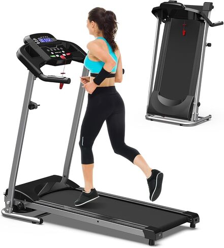 Foldable Treadmill with Incline, 2.5HP Quiet Motor & 350lb Capacity - Compact Treadmills for Home Small Spaces, Office Treadmill w Handles, Shock Absorption & LCD Display in Saudi Arabia
