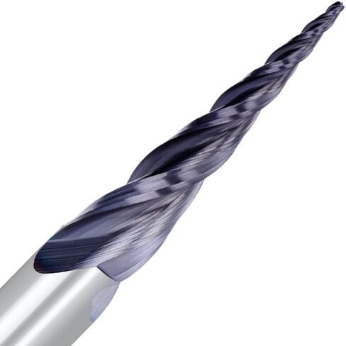 1pcs 3-Flute Tapered Ball Nose End Mills R0.4 3 Flute Tapered Ball Nose End Mill 1/4" Shank Carbide Endmills Milling Tool CNC Machine Milling Cutter in Saudi Arabia