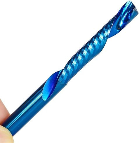 1 قطعة مطحنة نهاية كربيد التنجستن 1/8 بوصة شانك O الناي دوامة نهاية مطحنة أسفل قطع راوتر بت واحد الناي نتوءات دوارة باستخدام الحاسب الآلي بت قاطع طحن النجارة (3.175 × 2.5 × 8 × 40 مم) in Kuwait