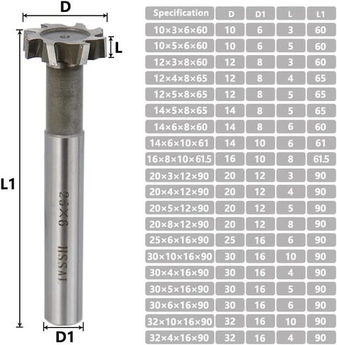 1 قطعة HSS T-فتحة القاطع 8-32 مللي متر المعادن Keyway Endmills CNC أداة الطحن HSS T فتحة قاطعة المطحنة ملحومة الخام إدراج نهاية مطحنة in Kuwait
