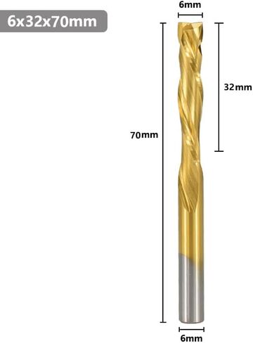 2 الناي حتى أسفل دوامة نهاية مطحنة CNC راوتر بت 3.175/4/6/8/10 مللي متر عرقوب التيتانيوم المغلفة كربيد نهاية مطحنة لنحت الخشب النقش طحن in Kuwait