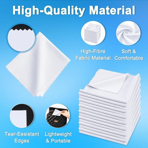Lainballow 150 Pcs Microfiber Cleaning Cloths, Glasses Cleaner Cloths, Eyeglass Cloth,Lens Cleaning Cloth,Premium Sublimation Glasses Wipes for Phones Lenses Screens Electronics Silverware (5.5"x5.5") in Saudi Arabia