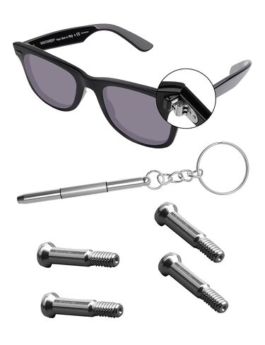 2 Pairs Steel Replacement Screws & Screwdriver Set Repair Kits for Ray-Ban Wayfarer RB2140 RB2168 RB4168 RB4195 in Saudi Arabia