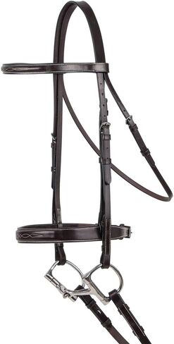 Schneiders Pinnacle Hartford Hunter Bridle | Exquisite Square Raised Accents | Hand Oiled Leather | Classic Design | Complete with Laced Reins for Horses in Saudi Arabia