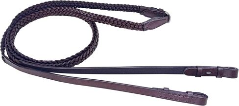 CHALLENGER 60" Full Horse English Braided Genuine Brown Leather Reins 805LR30BR-60 in Saudi Arabia