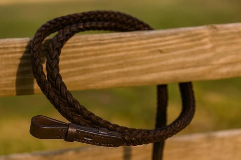 CHALLENGER 60" Full Horse English Braided Genuine Brown Leather Reins 805LR30BR-60 in Saudi Arabia