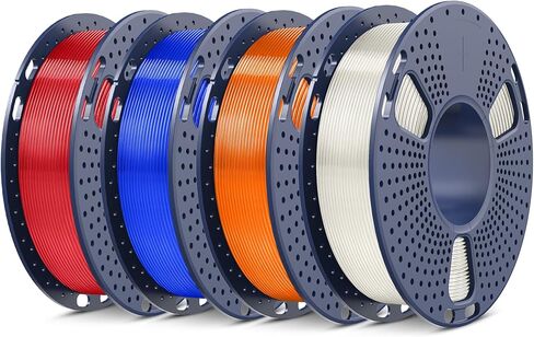 SUNLU 250g Silk Quadruple Color Filament Bundle, PLA Silk 3D Printer Filament 1.75mm Multicolor, Individually Vacuum Packed, 250g Spool, 4 Rolls, 1kg Total, PLA Silk Quadruple Color*4 in Kuwait