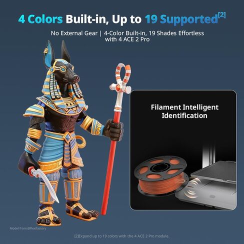Anycubic Kobra X Multicolor 3D Printer for Kids and Beginners, 15-Min Easy Setup with Native 4-Color Printing, 600mm/s Fast 3D Printer with AI Camera, Quiet 45dB, Perfect for Family DIY Projects in Saudi Arabia