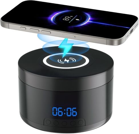 شاحن لاسلكي داخلي لكاميرا الأمان - كاميرات Wi-Fi لأمان المنزل - كاميرا ساعة بدقة 1080 بكسل مع شاحن هاتف سريع بقدرة 15 وات - كاميرا Homekit صغيرة بزاوية عرض دوارة 160 درجة - كشف الحركة بالذكاء الاصطناعي in Kuwait