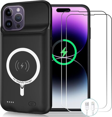 حافظة بطارية لهاتف iPhone 11، سعة 7000 مللي أمبير في الساعة رفيعة محمولة وقابلة لإعادة الشحن وغطاء حزمة بطارية ذكية وغطاء شحن بنك الطاقة متوافق مع iPhone 11 (6.1 بوصة) حافظة شاحن بطارية ممتدة (أسود) in Kuwait