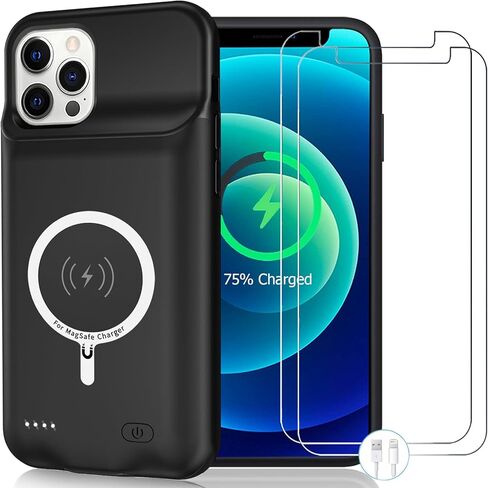 حافظة بطارية لهاتف iPhone 11، سعة 7000 مللي أمبير في الساعة رفيعة محمولة وقابلة لإعادة الشحن وغطاء حزمة بطارية ذكية وغطاء شحن بنك الطاقة متوافق مع iPhone 11 (6.1 بوصة) حافظة شاحن بطارية ممتدة (أسود) in Kuwait