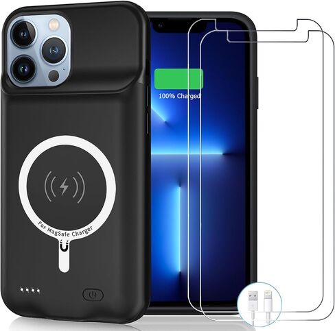 حافظة بطارية لهاتف iPhone 11، سعة 7000 مللي أمبير في الساعة رفيعة محمولة وقابلة لإعادة الشحن وغطاء حزمة بطارية ذكية وغطاء شحن بنك الطاقة متوافق مع iPhone 11 (6.1 بوصة) حافظة شاحن بطارية ممتدة (أسود) in Kuwait