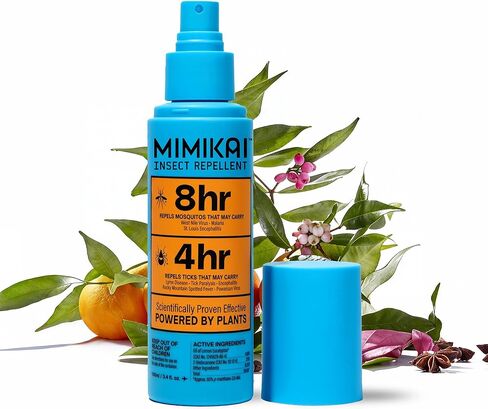 Mimikai Mosquito and Tick Repellent Spray, DEET-Free for Skin and Outdoor Use, Non-Toxic, Plant-Powered Skincare, 5.5oz in Saudi Arabia