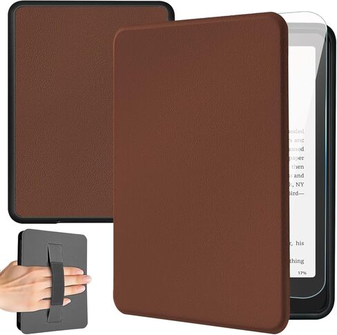Case for 7" Kindle Paperwhite 12th Generation 2024 and Kindle Colorsoft Signature Edition, Slim Lightweight PU Leather Kindle Paperwhite Cover with Auto Sleep/Wake and Hand Strap (Light Purple) in Saudi Arabia