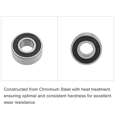 محامل كروية ذات أخدود عميق من METALLIXITY (63001-2RS، 12 مم × 28 مم × 12 مم) قطعة واحدة، محامل صناعية مزدوجة الغلق من الفولاذ الكروم - للمحرك الصناعي الصغير in Kuwait