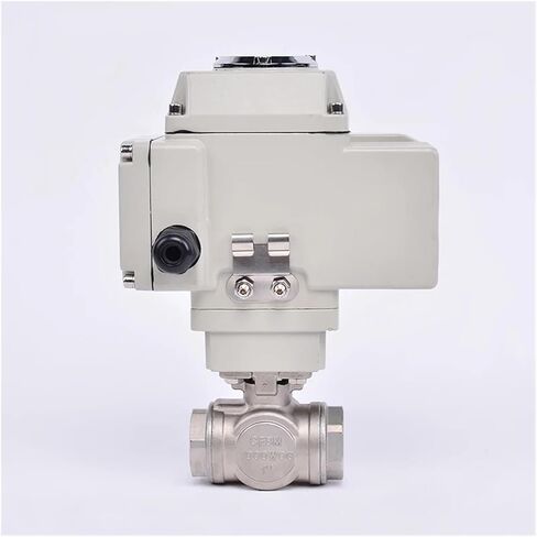 1PCS DN25 Three-Way high Platform Ball Valve Stainless Steel Q911F-16P Internal Thread Ball Valve(110VAC_L Type) in Kuwait