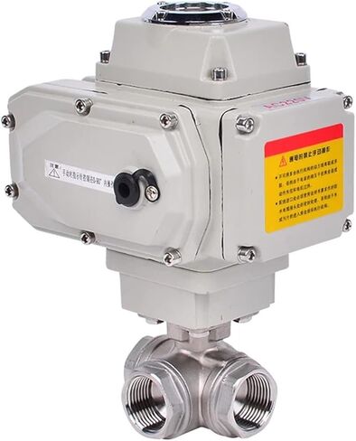 1PCS DN25 Three-Way high Platform Ball Valve Stainless Steel Q911F-16P Internal Thread Ball Valve(110VAC_L Type) in Kuwait