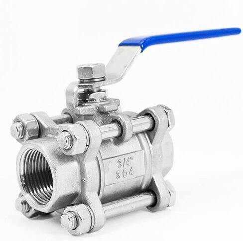 1PCS 1/2" 3/4" 1" 2" Full bore Stainless Steel Three-Piece Ball Valve high Temperature Ball Valve Internal Thread Water Switch Valve(1",SS201) in Kuwait