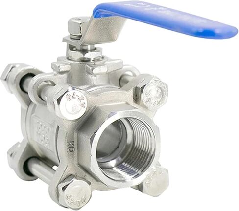 1PCS 1/2" 3/4" 1" 2" Full bore Stainless Steel Three-Piece Ball Valve high Temperature Ball Valve Internal Thread Water Switch Valve(1",SS201) in Kuwait