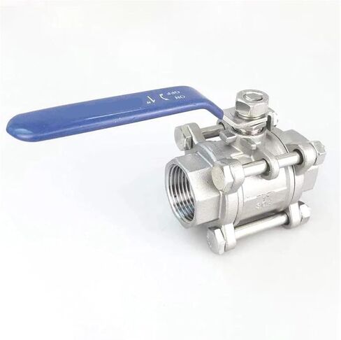 1PCS 1/2" 3/4" 1" 2" Full bore Stainless Steel Three-Piece Ball Valve high Temperature Ball Valve Internal Thread Water Switch Valve(1",SS201) in Kuwait