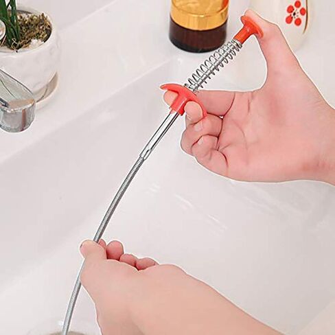 Sewer Anti-Blocking Garbage Clip Lengthening Four-jaw Picking Artifact Household Garbage Clip Pipe Foreign Body Dredging Spring Tube Dredge Tool Cleaning Tool, 160CM in Saudi Arabia