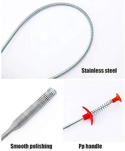 Sewer Anti-Blocking Garbage Clip Lengthening Four-jaw Picking Artifact Household Garbage Clip Pipe Foreign Body Dredging Spring Tube Dredge Tool Cleaning Tool, 160CM in Saudi Arabia